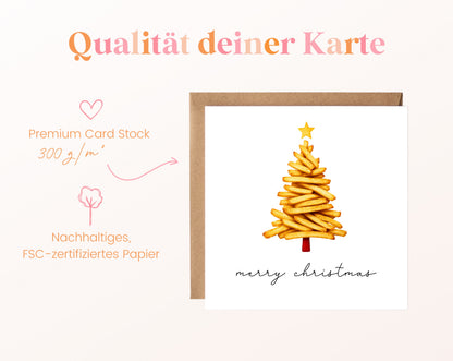 Weihnachtskarte – Pommes-Weihnachtsbaum