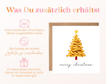 Weihnachtskarte – Pommes-Weihnachtsbaum