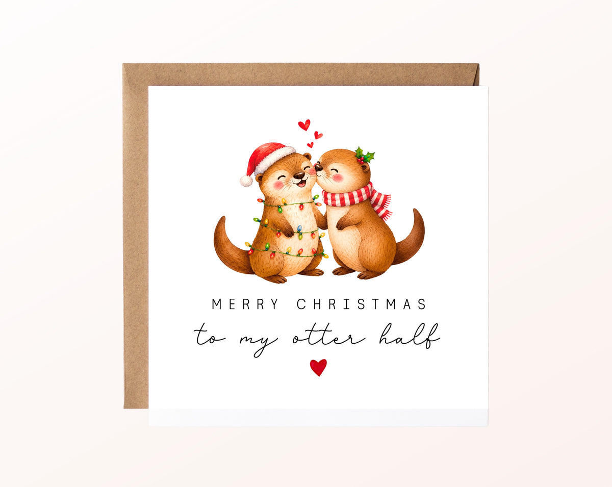 Weihnachtskarte – Otterpaar – To my otter half