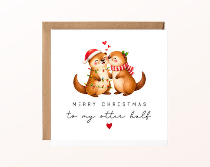 Weihnachtskarte – Otterpaar – To my otter half