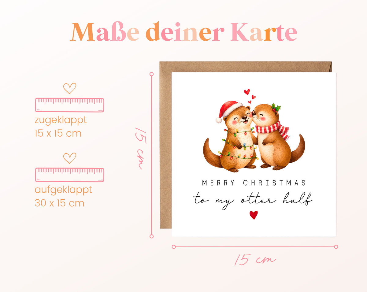 Weihnachtskarte – Otterpaar – To my otter half
