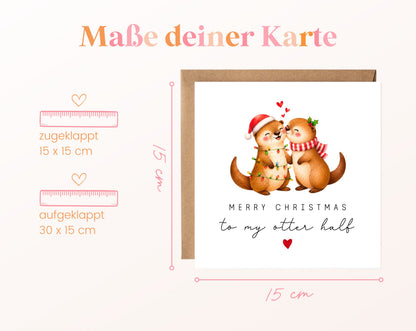 Weihnachtskarte – Otterpaar – To my otter half