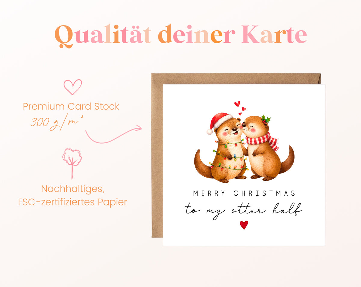 Weihnachtskarte – Otterpaar – To my otter half