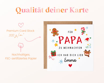 Weihnachtskarte für Papa – 300 g/m² Kartenpapier