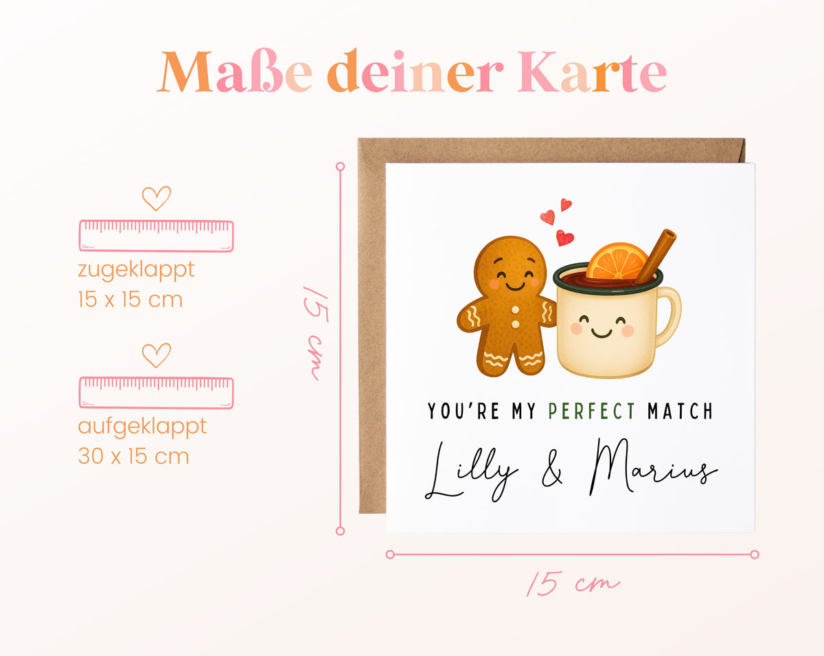 Weihnachtskarte Lebkuchen und Glühwein – Maße