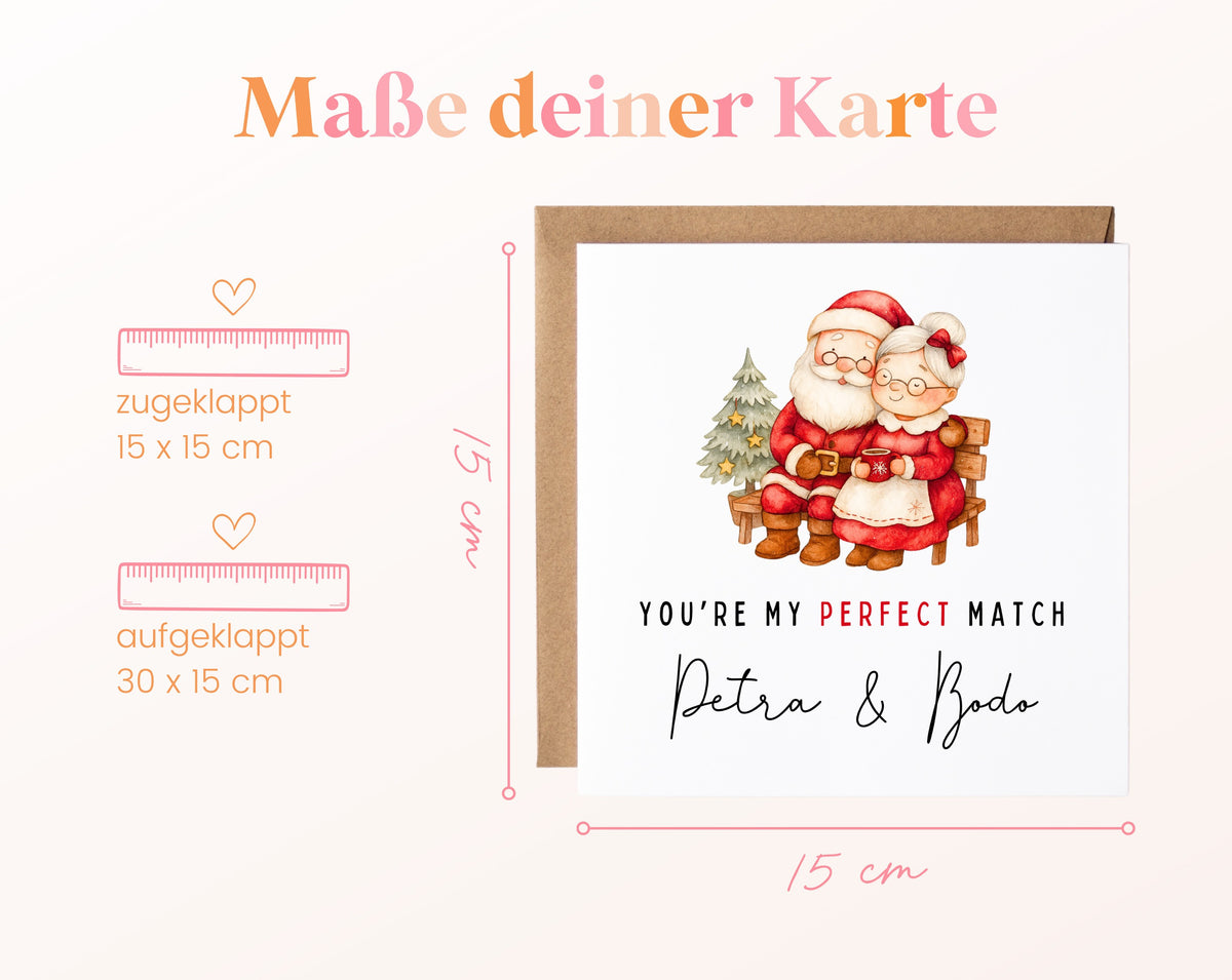 Weihnachtskarte Weihnachtsmann und Weihnachtsfrau – Maße
