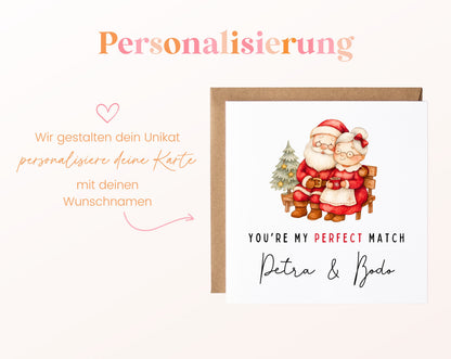 Weihnachtskarte Weihnachtsmann und Weihnachtsfrau – Personalisierung