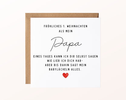 Weihnachtskarte – Erstes Weihnachten als Papa – 02_karte_pur_rose