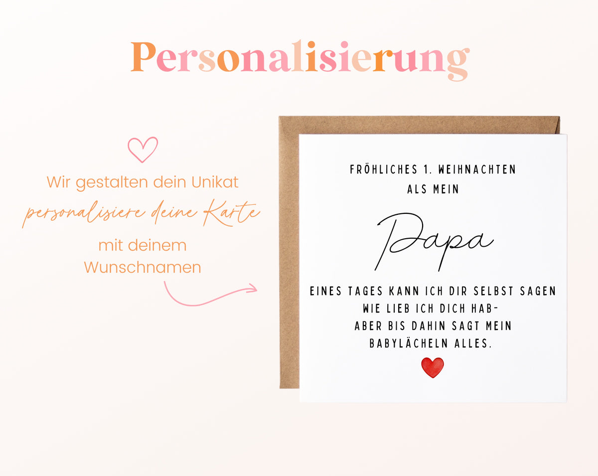 Weihnachtskarte – Erstes Weihnachten als Papa – 08_perso_ein_wunschname