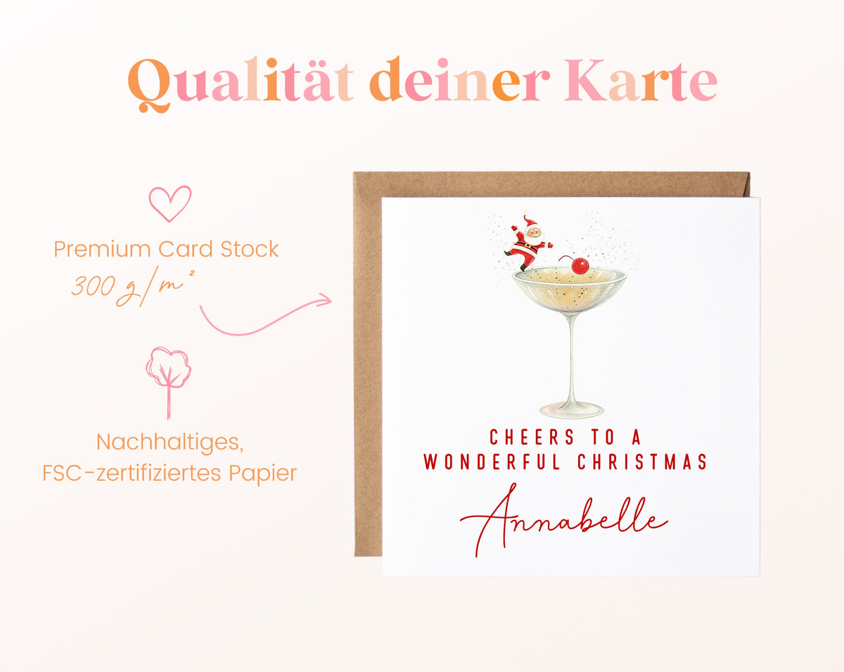 Weihnachtskarte – Santa im Cocktailglas – 05B_qualitaet_300