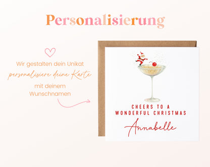 Weihnachtskarte – Santa im Cocktailglas – 08_perso_ein_wunschname