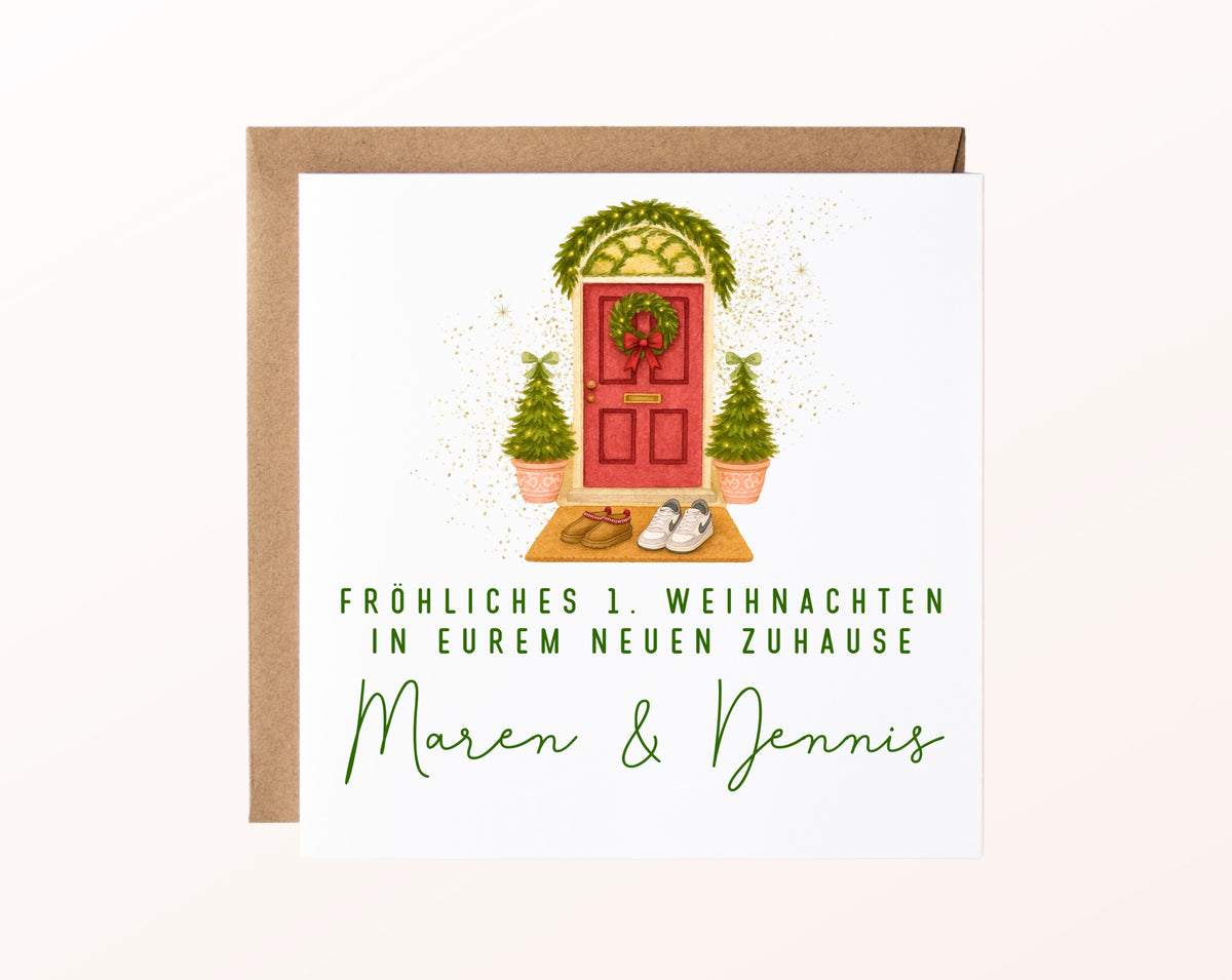 Weihnachtskarte – Erstes Weihnachten im neuen Zuhause – 02_karte_pur_rose