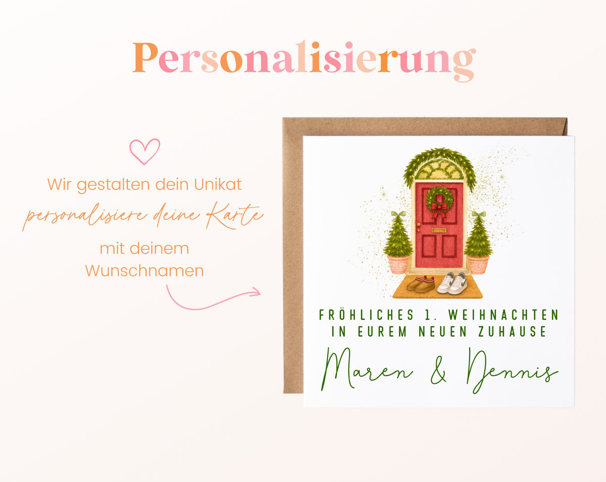 Weihnachtskarte – Erstes Weihnachten im neuen Zuhause – 08_perso_ein_wunschname