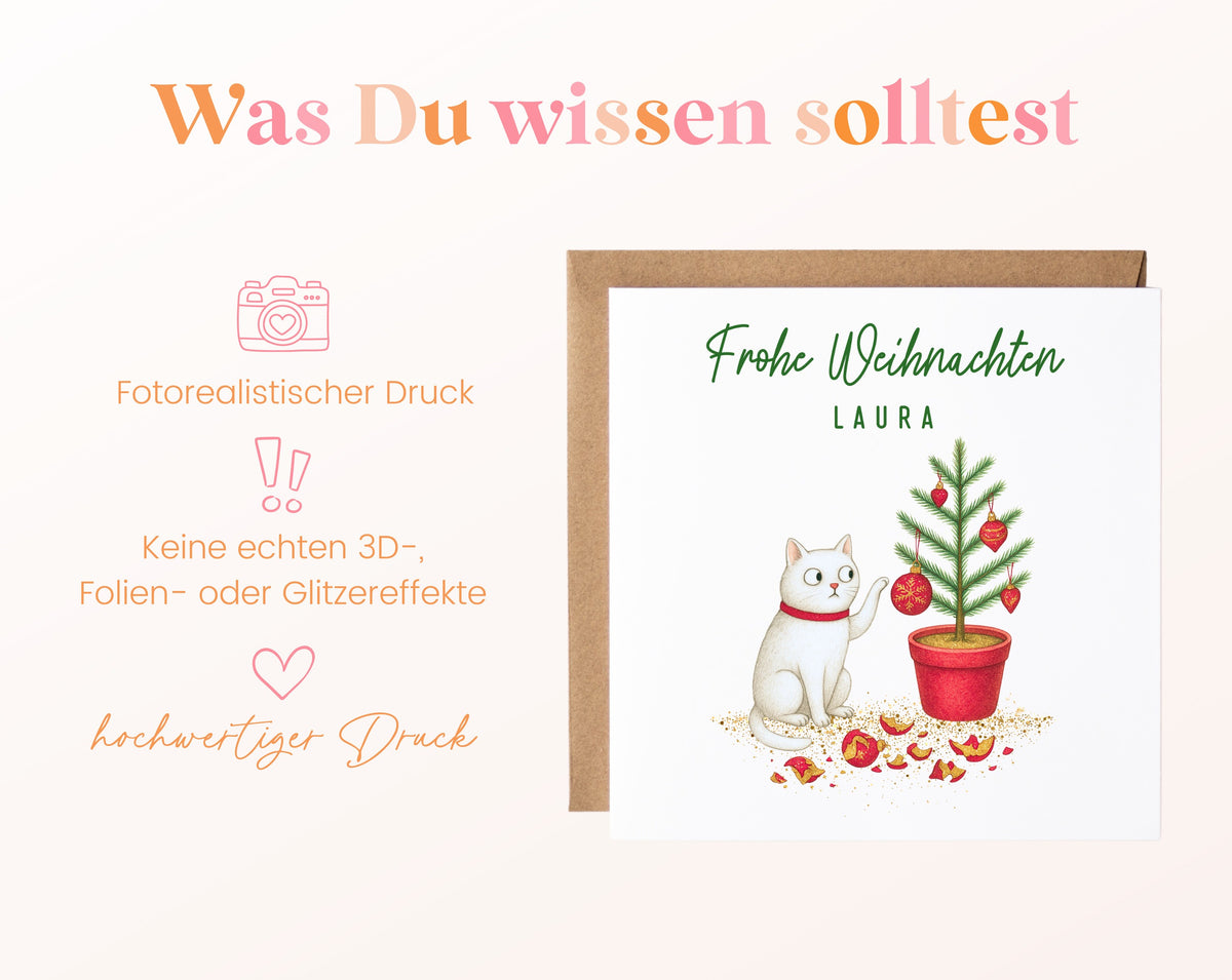 Weihnachtskarte – Katze am Weihnachtsbaum – 03_wissen