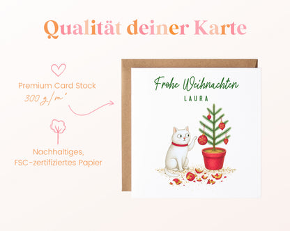 Weihnachtskarte – Katze am Weihnachtsbaum – 05B_qualitaet_300