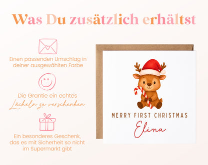 Weihnachtskarte – Merry First Christmas – Rentier – 06_zusaetzlich