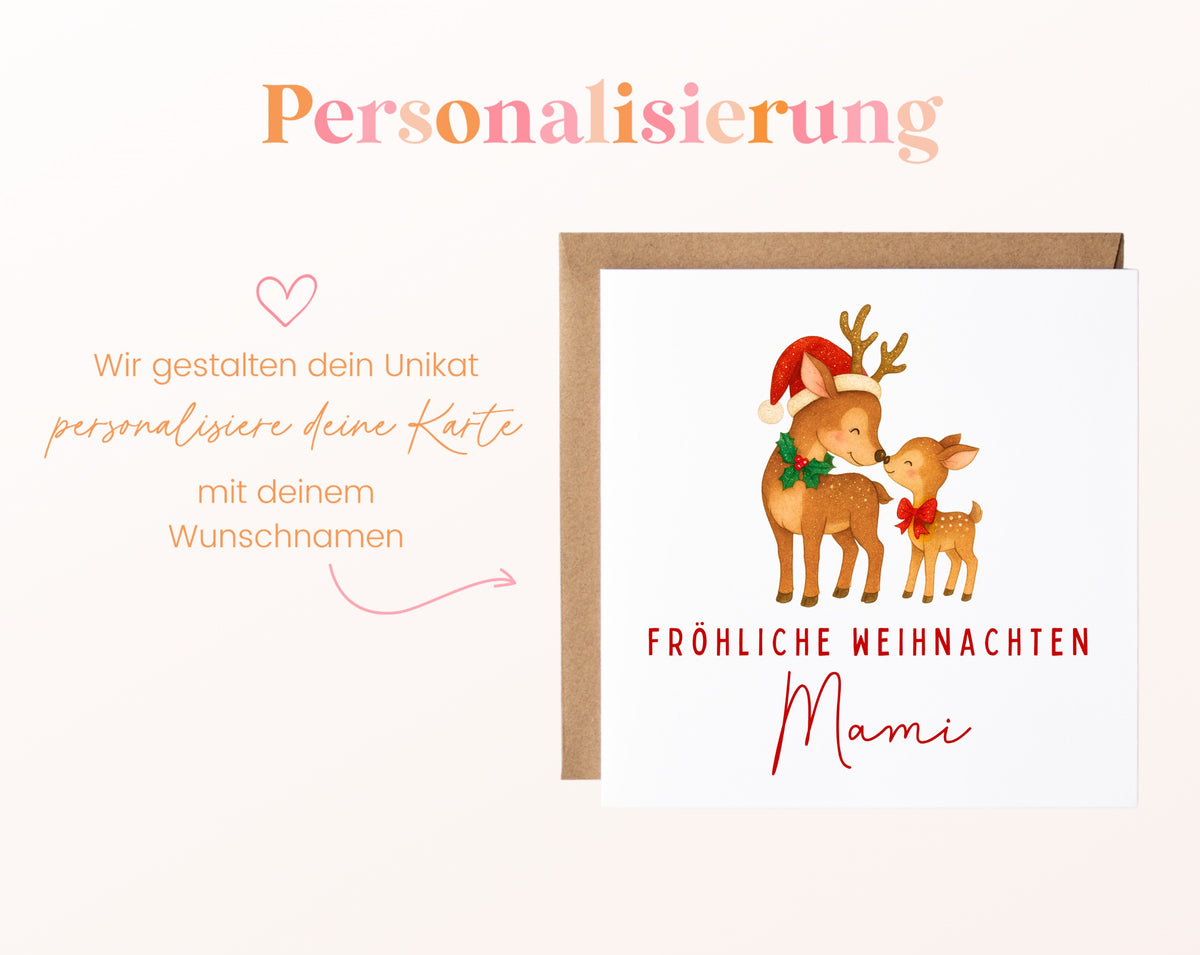 Weihnachtskarte – Weihnachten für Mami – Rehe – 08_perso_ein_wunschname