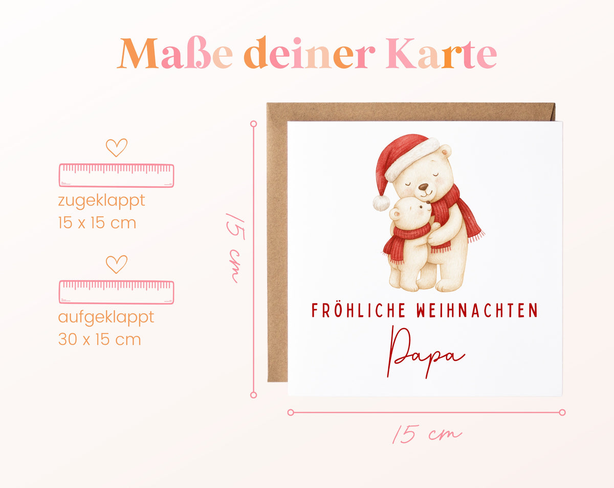 Weihnachtskarte – Weihnachten für Papa – Eisbären – 04_masse