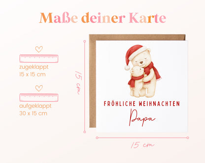 Weihnachtskarte – Weihnachten für Papa – Eisbären – 04_masse