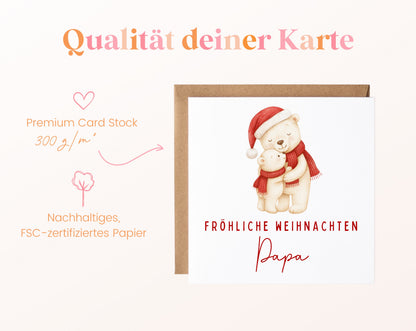 Weihnachtskarte – Weihnachten für Papa – Eisbären – 05B_qualitaet_300