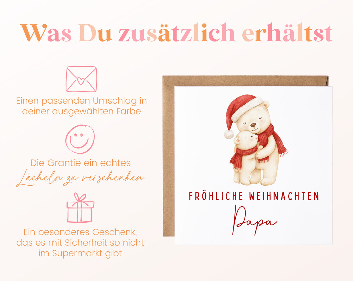 Weihnachtskarte – Weihnachten für Papa – Eisbären – 06_zusaetzlich