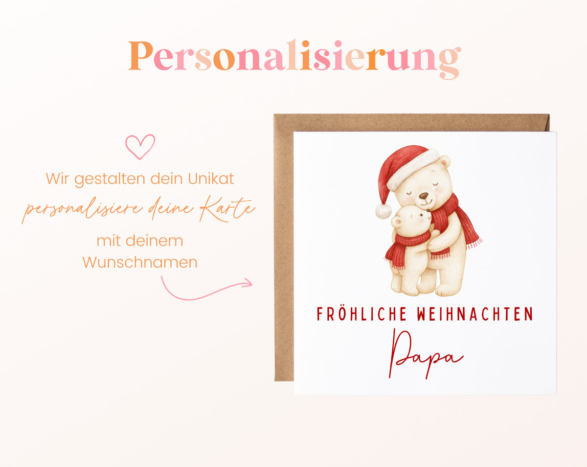 Weihnachtskarte – Weihnachten für Papa – Eisbären – 08_perso_ein_wunschname