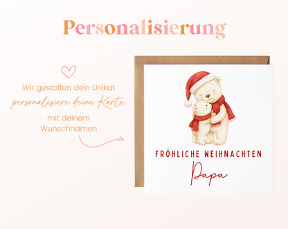 Weihnachtskarte – Weihnachten für Papa – Eisbären – 08_perso_ein_wunschname