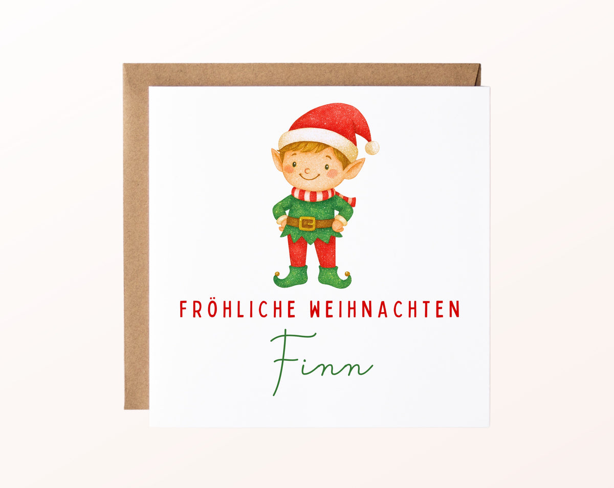 Weihnachtskarte – Weihnachtself – 02_karte_pur_rose