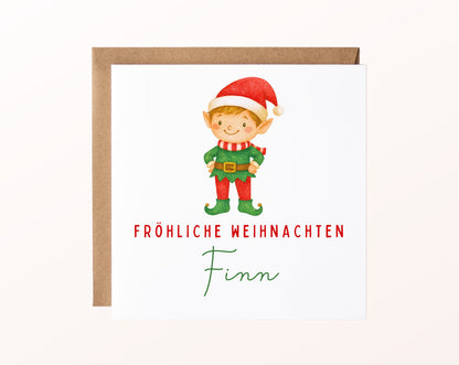 Weihnachtskarte – Weihnachtself – 02_karte_pur_rose