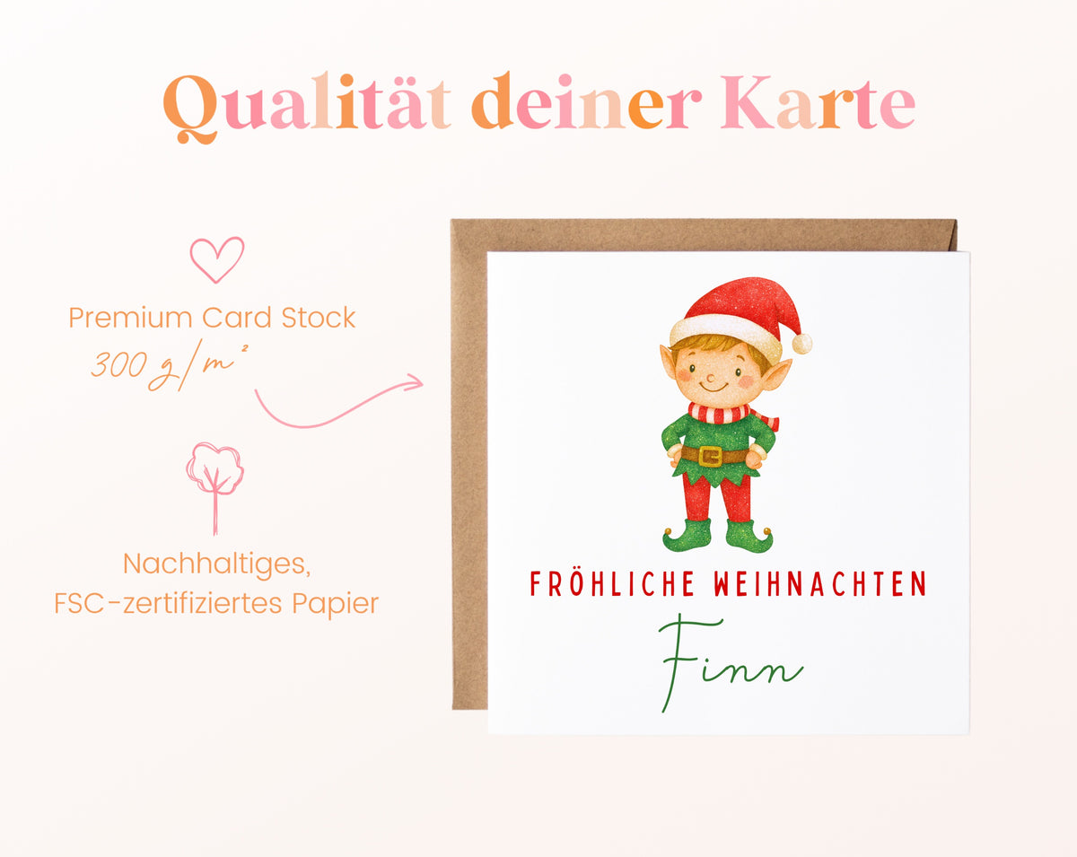 Weihnachtskarte – Weihnachtself – 05B_qualitaet_300