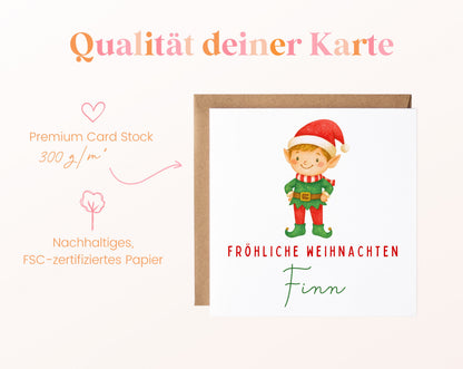 Weihnachtskarte – Weihnachtself – 05B_qualitaet_300