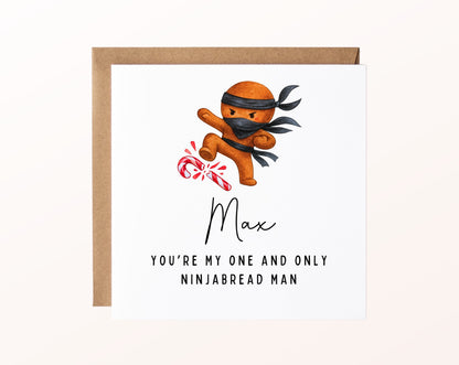 Weihnachtskarte – You are my one and only Ninjabread Man – 02_karte_pur_rose