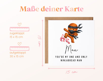 Weihnachtskarte – You are my one and only Ninjabread Man – 04_masse