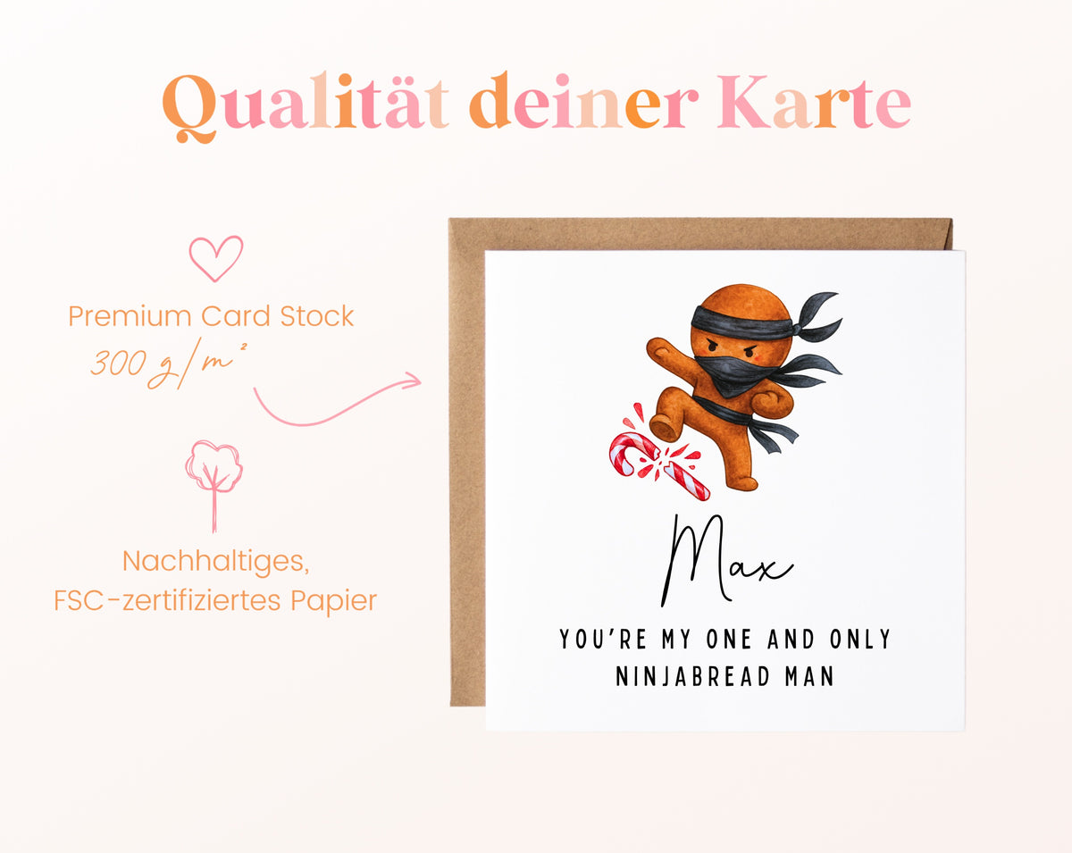 Weihnachtskarte – You are my one and only Ninjabread Man – 05B_qualitaet_300