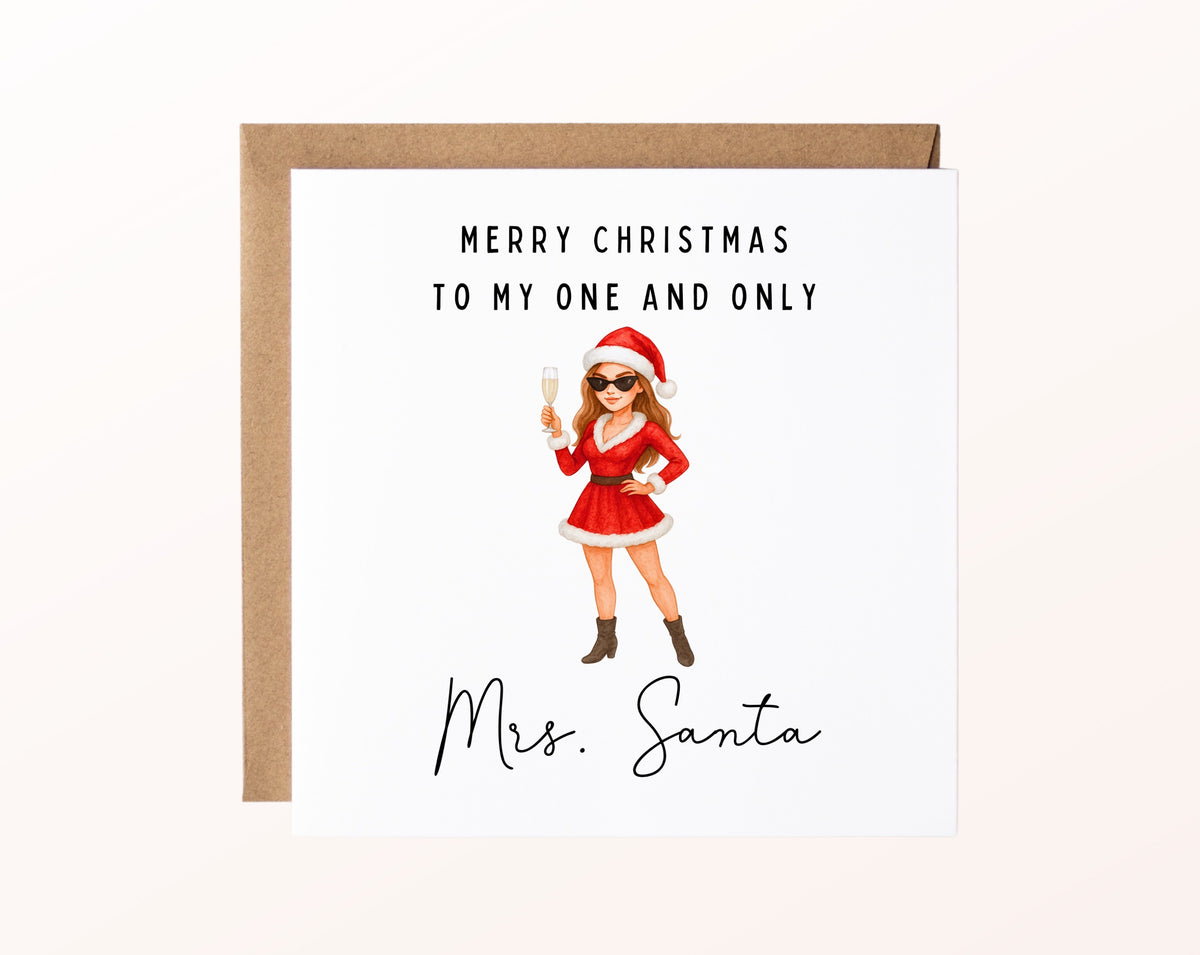 Weihnachtskarte – Mrs. Santa – Haarfarbe wählbar – 02_karte_pur_rose
