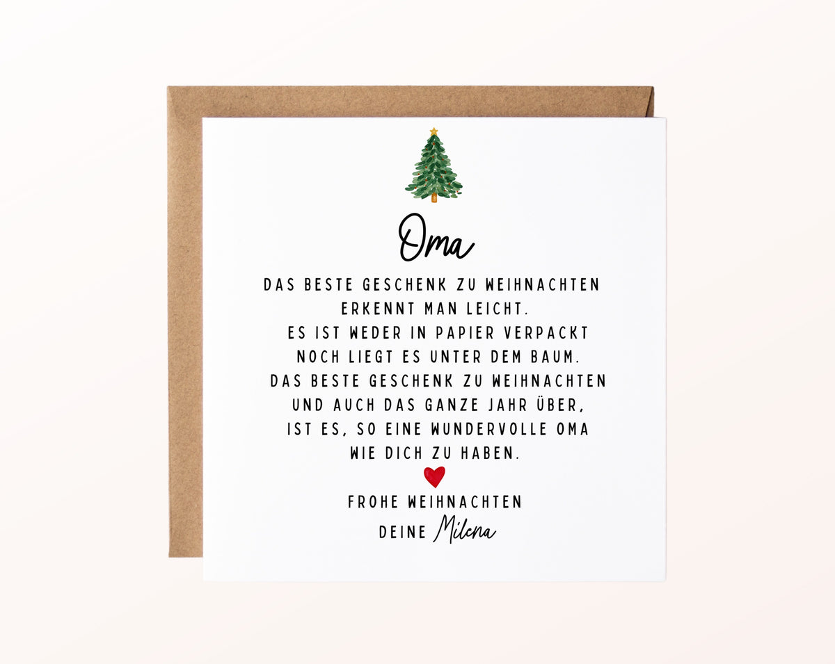 Weihnachtskarte – Das beste Geschenk: Oma – Produktansicht