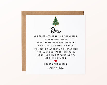 Weihnachtskarte – Das beste Geschenk: Oma – Produktansicht