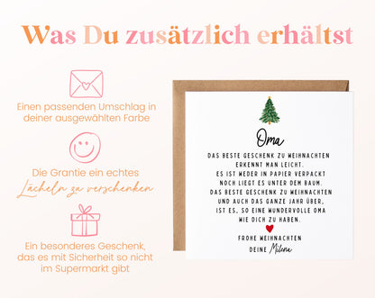 Weihnachtskarte – Das beste Geschenk: Oma – Zusätzliche Informationen