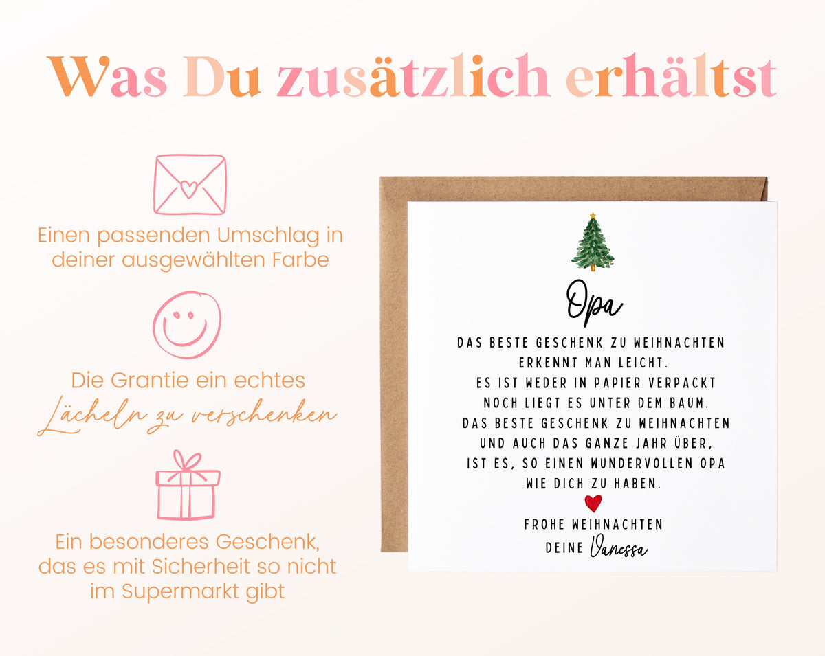Weihnachtskarte – Das beste Geschenk: Opa – Zusätzliche Informationen