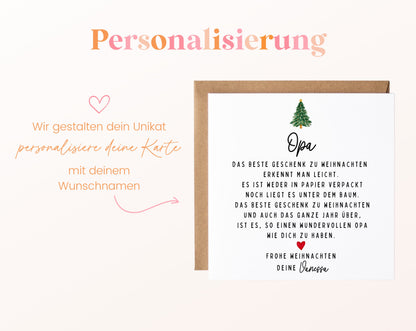 Weihnachtskarte – Das beste Geschenk: Opa – Beispiel der Personalisierung