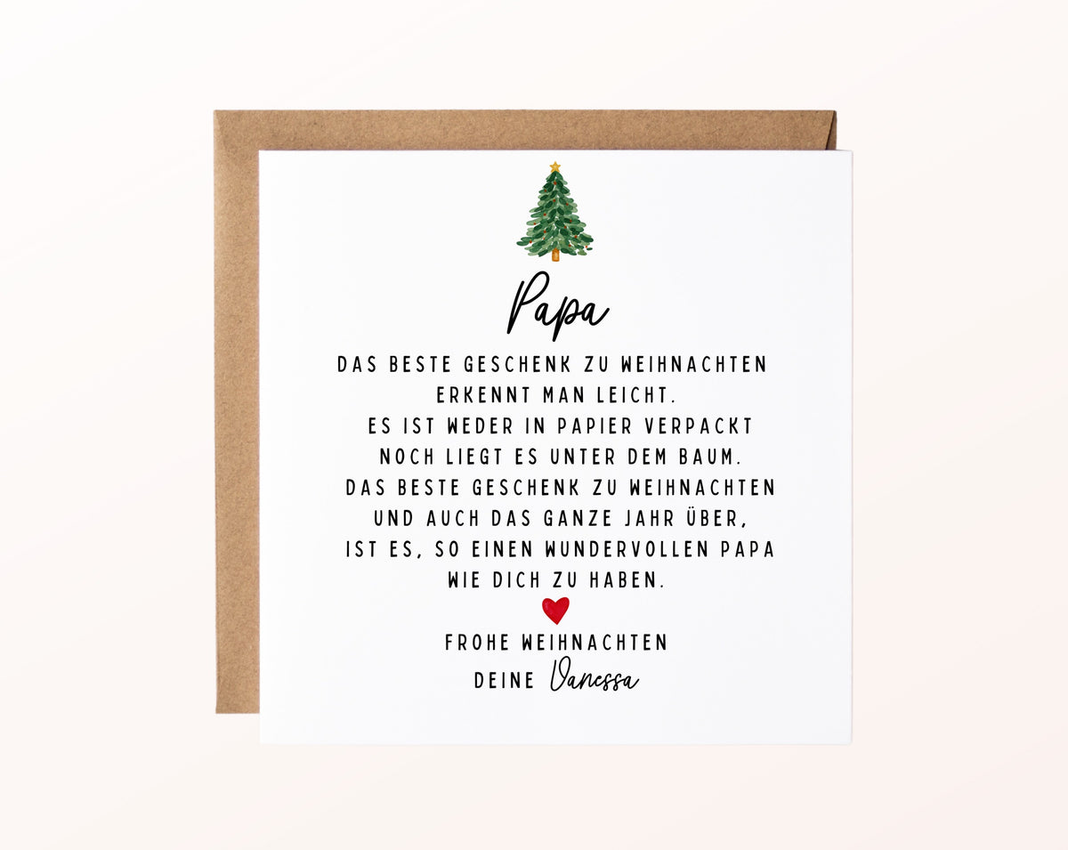 Weihnachtskarte – Das beste Geschenk: Papa – Produktansicht