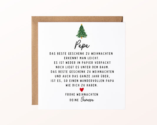 Weihnachtskarte – Das beste Geschenk: Papa – Produktansicht