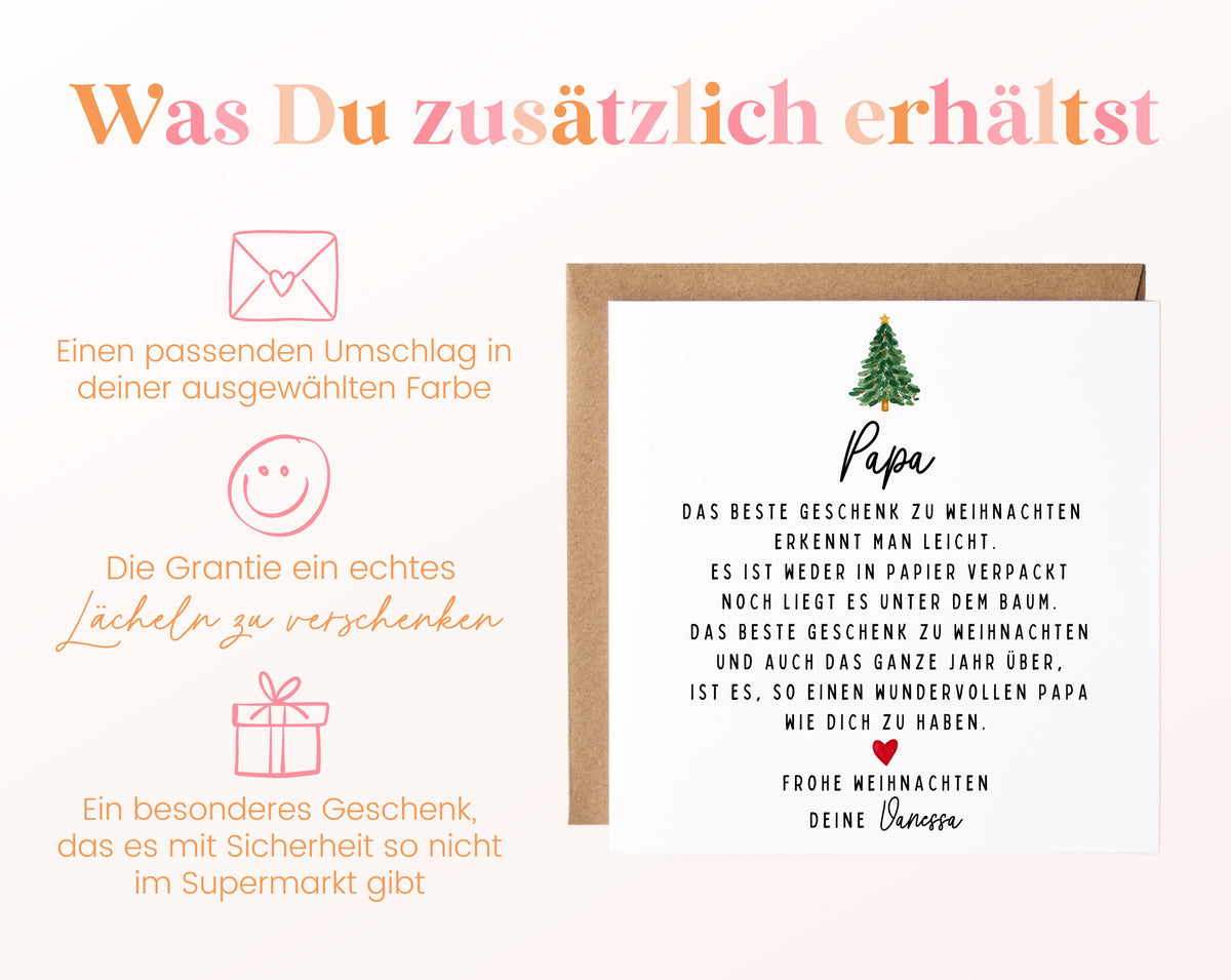 Weihnachtskarte – Das beste Geschenk: Papa – Zusätzliche Informationen