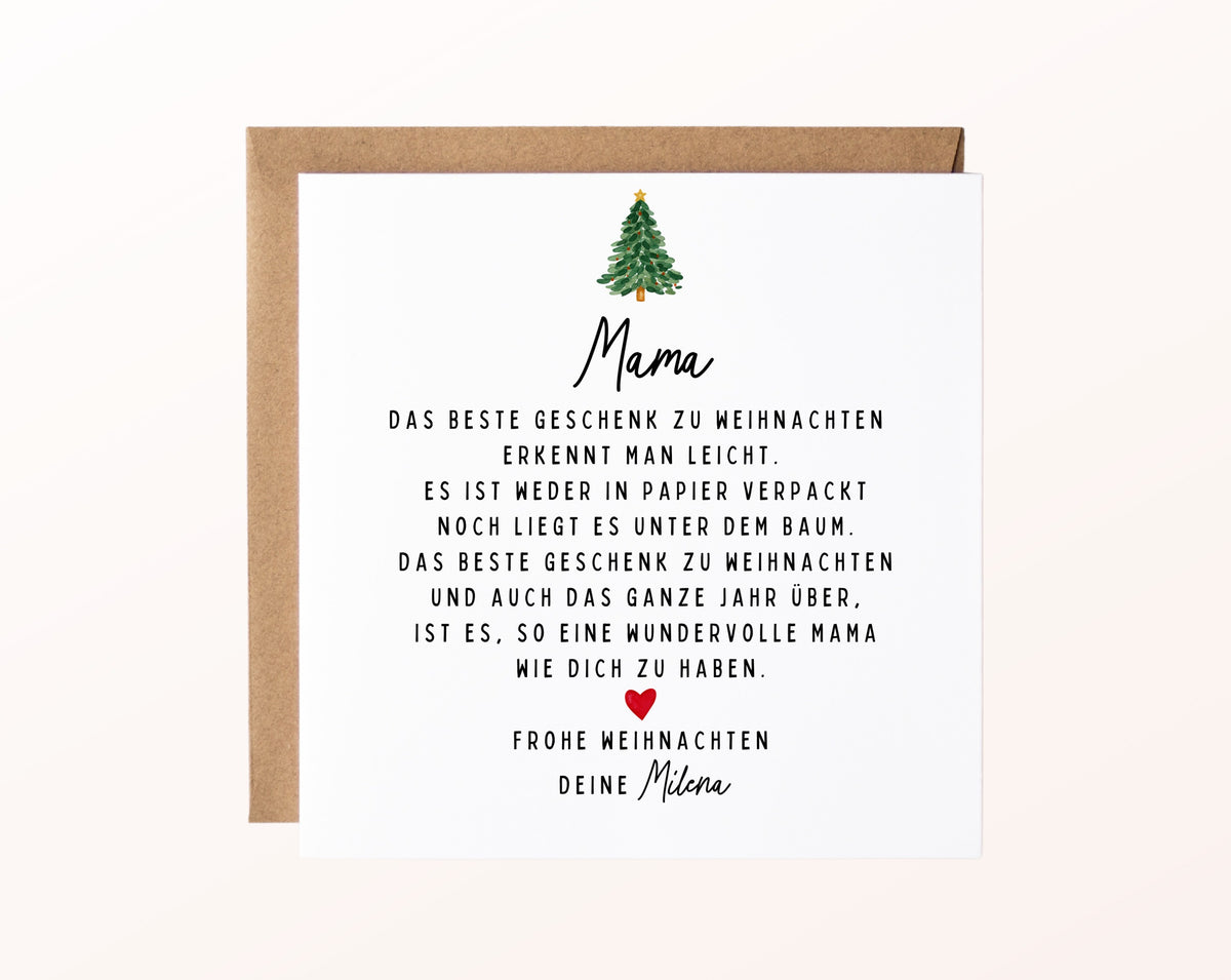 Weihnachtskarte – Das beste Geschenk: Mama – Produktansicht