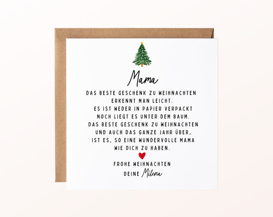 Weihnachtskarte – Das beste Geschenk: Mama – Produktansicht