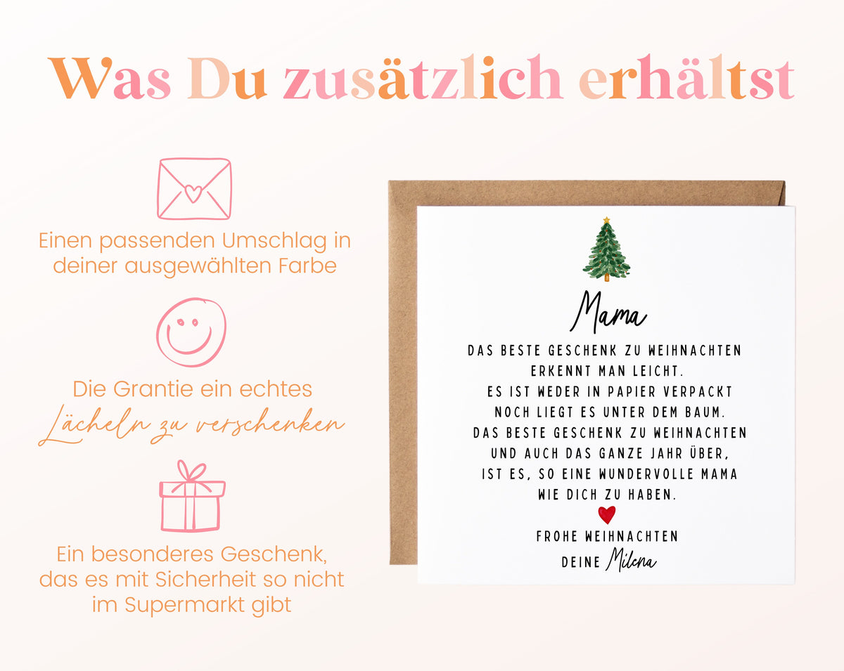Weihnachtskarte – Das beste Geschenk: Mama – Zusätzliche Informationen