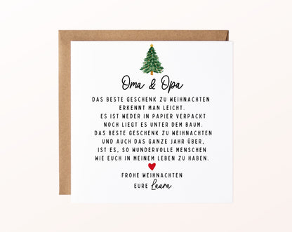 Weihnachtskarte – Das beste Geschenk: Oma & Opa – Produktansicht