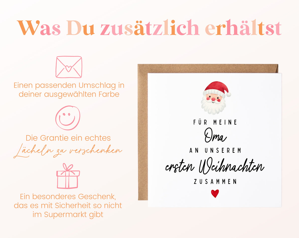 Weihnachtskarte – Erstes Weihnachten mit Oma – zusaetzlich