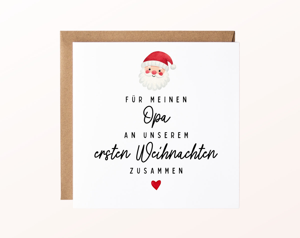 Weihnachtskarte – Erstes Weihnachten mit Opa – karte pur rose
