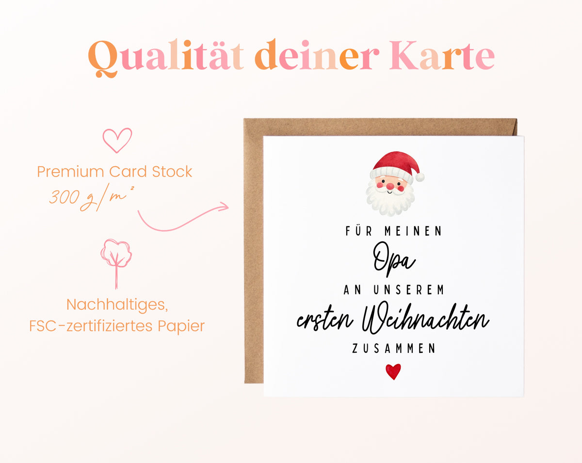 Weihnachtskarte – Erstes Weihnachten mit Opa – qualitaet 300